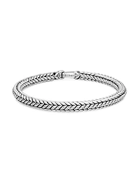 Chevron Bead Bracelet Sterling Silver, 6mm