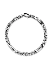 Chevron Bead Bracelet Sterling Silver, 6mm