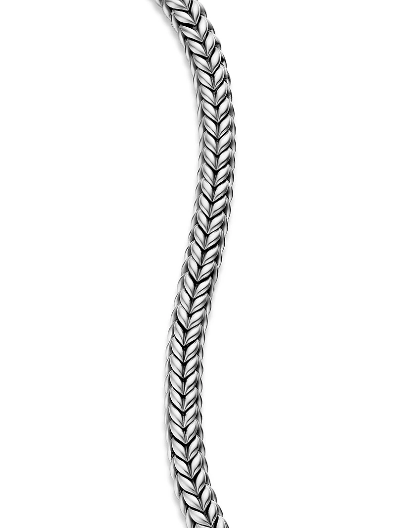 Chevron Bead Bracelet Sterling Silver, 6mm