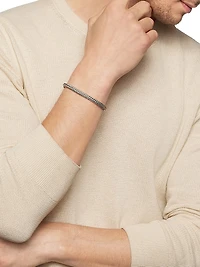 Chevron Bead Bracelet Sterling Silver, 6mm