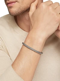 Chevron Bead Bracelet Sterling Silver, 6mm