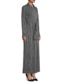 Striped Tie-Waist Shirtdress