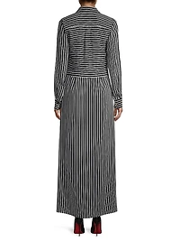 Striped Tie-Waist Shirtdress