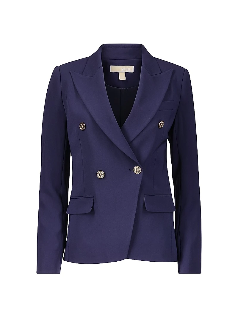 Double-Breasted Crepe Blazer