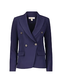 Double-Breasted Crepe Blazer