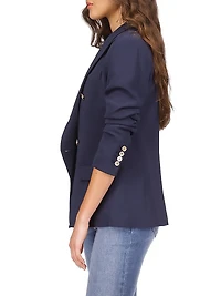 Double-Breasted Crepe Blazer