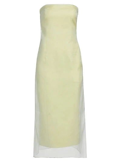 Punta Overlay Strapless Midi-Dress