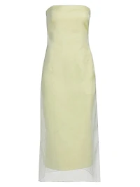 Punta Overlay Strapless Midi-Dress