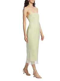 Punta Overlay Strapless Midi-Dress