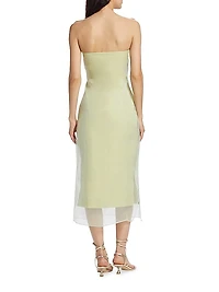 Punta Overlay Strapless Midi-Dress