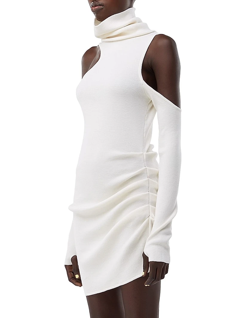 Cut-Out Merino Wool Minidress