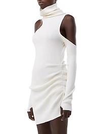 Cut-Out Merino Wool Minidress
