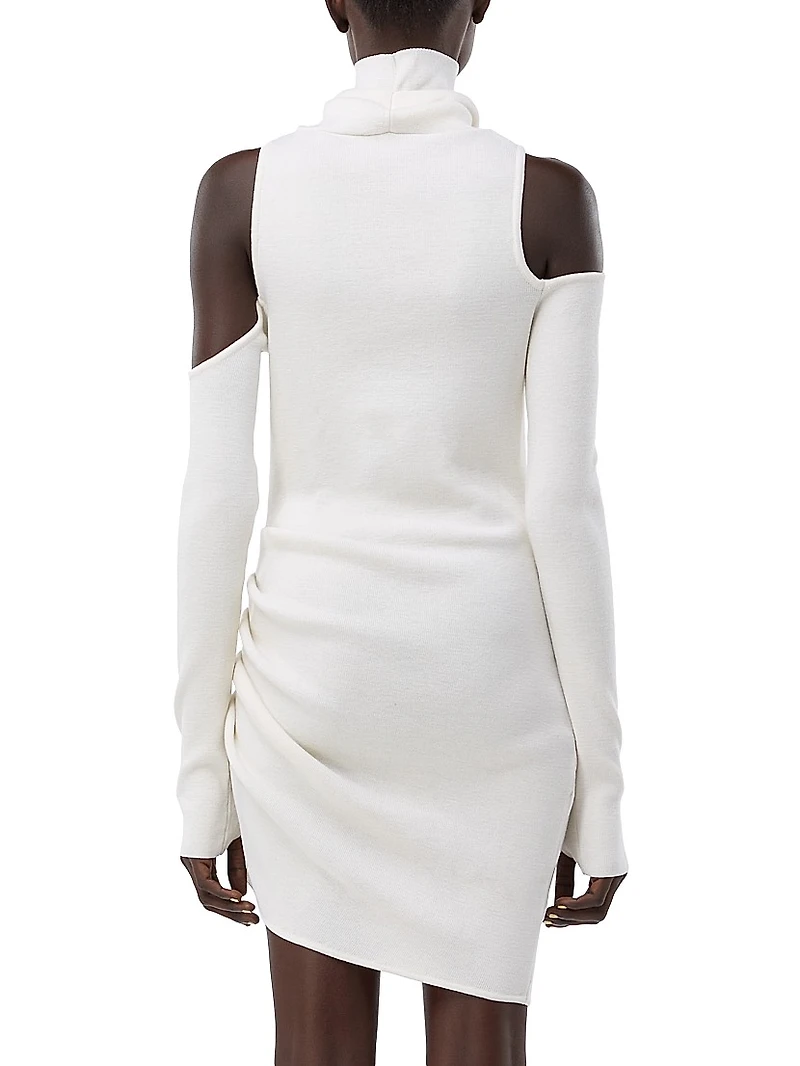 Cut-Out Merino Wool Minidress