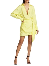 Gravia Silk Surplice Minidress