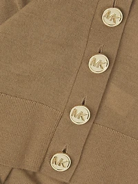 Side-Button Merino Wool Turtleneck Sweater