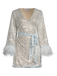 Bridges Sequin & Feather Minidress