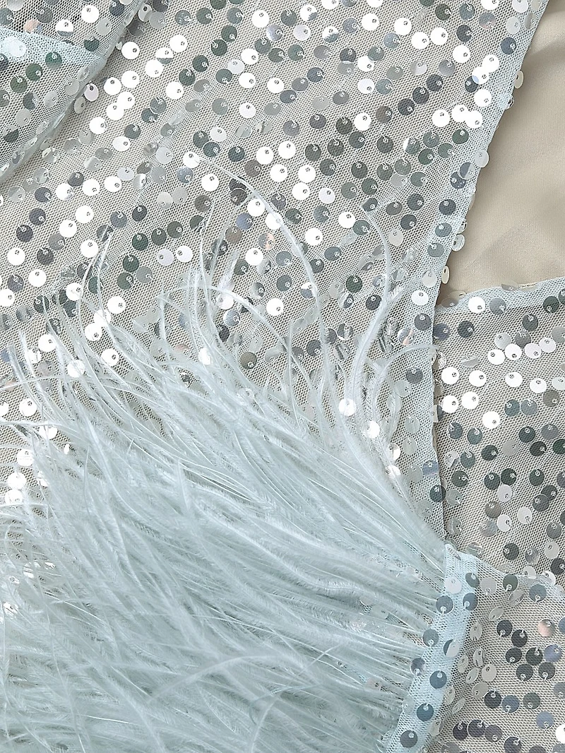 Bridges Sequin & Feather Minidress