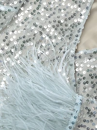 Bridges Sequin & Feather Minidress