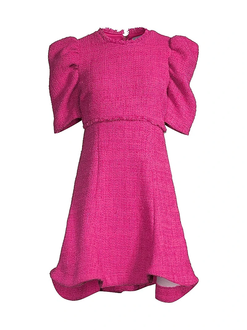 Alia Flared Tweed Minidress