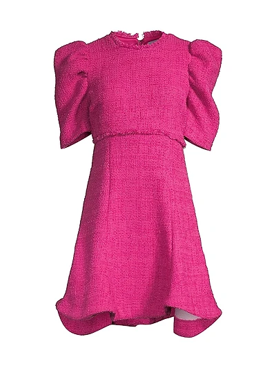 Alia Flared Tweed Minidress