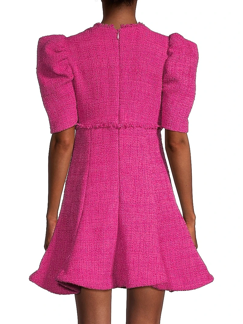 Alia Flared Tweed Minidress