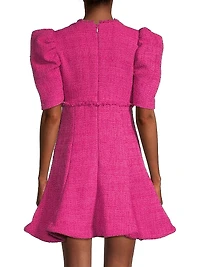 Alia Flared Tweed Minidress