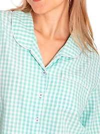 Hepburn Gingham Long Pajama Set