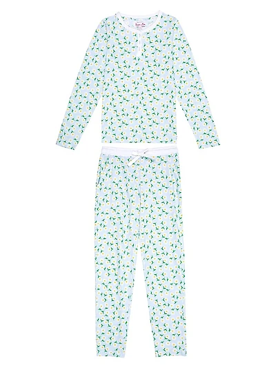 Daisy Jersey Long Pajama Set