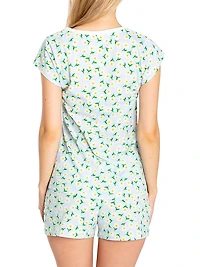 Daisy Jersey Short Pajama Set