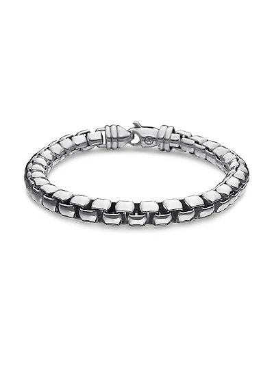 Box Chain Bracelet Sterling Silver, 7.3mm