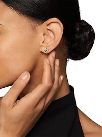 Petite Infinity Stud Earrings in 18K Yellow Gold with Diamonds, 7.8mm