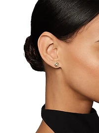 Petite Infinity Stud Earrings in 18K Yellow Gold with Diamonds, 7.8mm