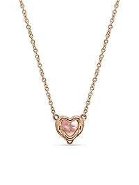 Chatelaine Heart Pendant Necklace in 18K Rose Gold with Morganite, 8mm