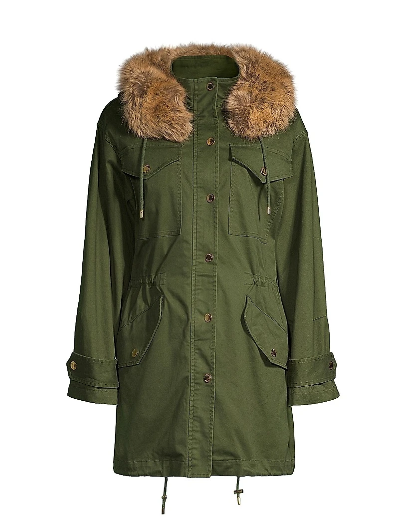 Faux-Fur Collar Anorak Jacket