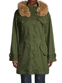Faux-Fur Collar Anorak Jacket
