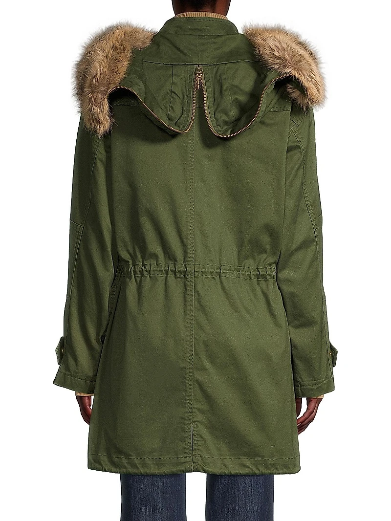 Faux-Fur Collar Anorak Jacket