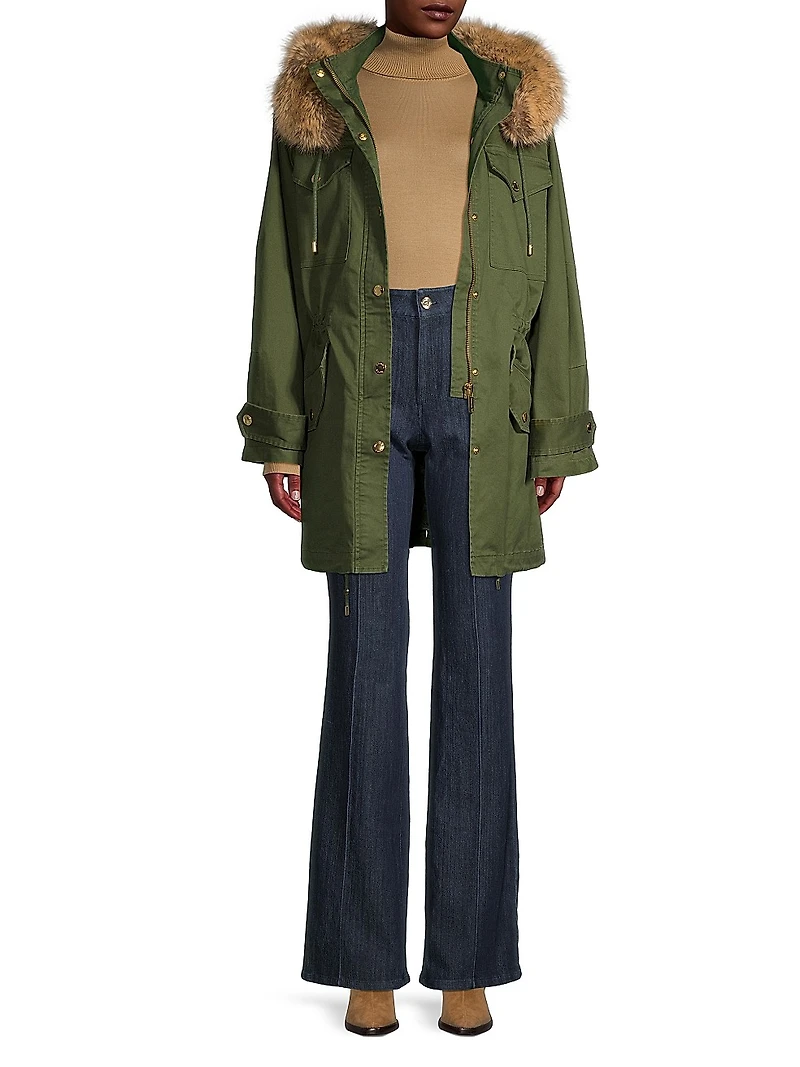 Faux-Fur Collar Anorak Jacket