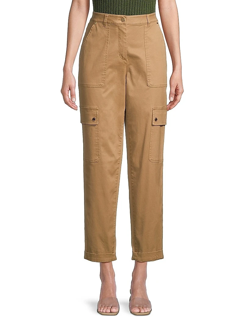 Cotton Straight-Leg Cargo Pants