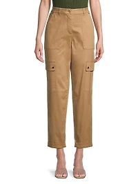 Cotton Straight-Leg Cargo Pants