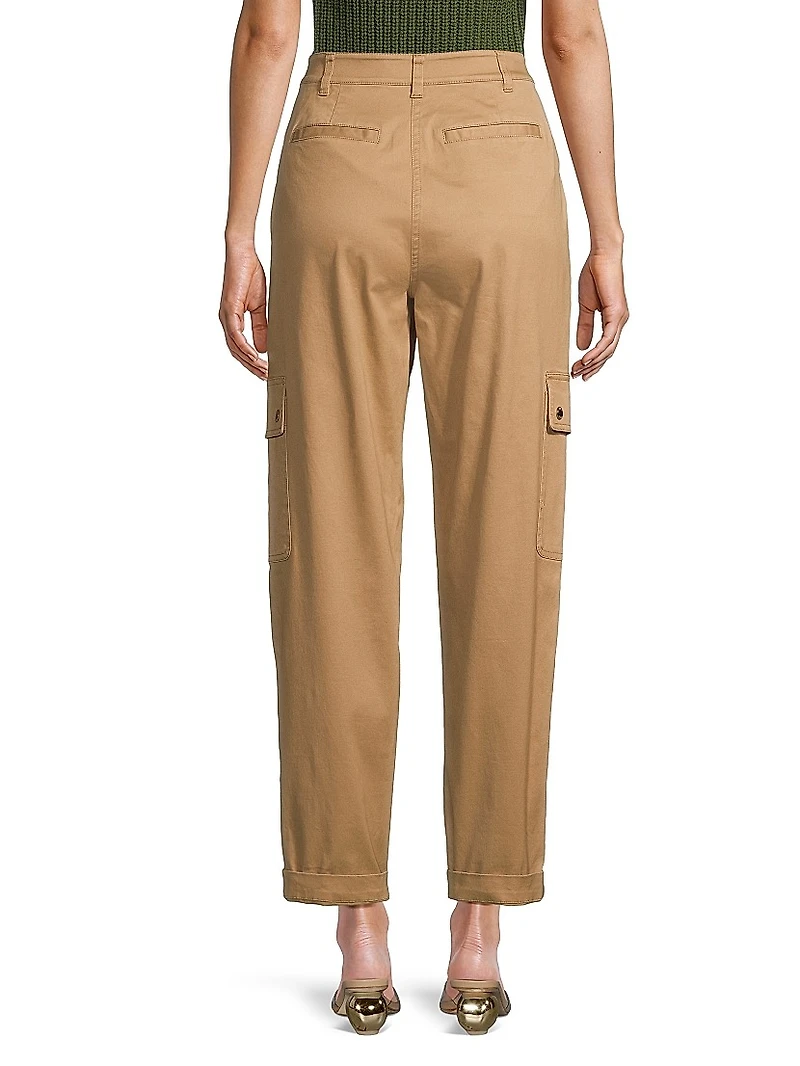 Cotton Straight-Leg Cargo Pants