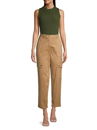 Cotton Straight-Leg Cargo Pants