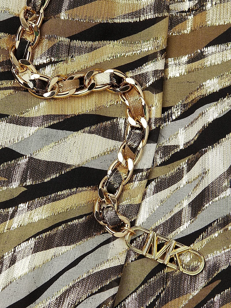 Metallic Tiger Stripe Minidress