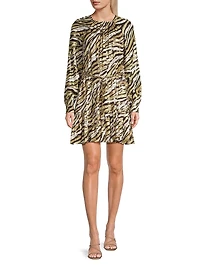 Metallic Tiger Stripe Minidress
