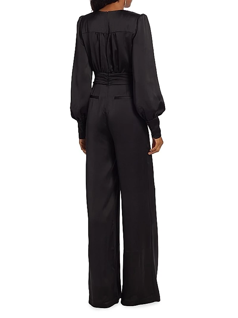 Madelane Satin Plunge Jumpsuit