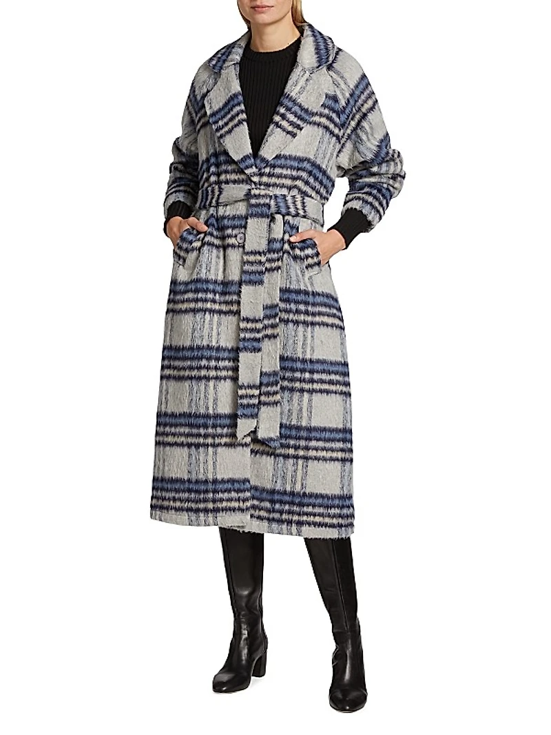 Demi Plaid Belted Coat
