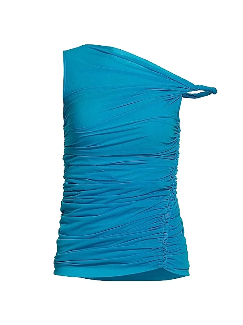 Asymmetric Ruched Twist Top