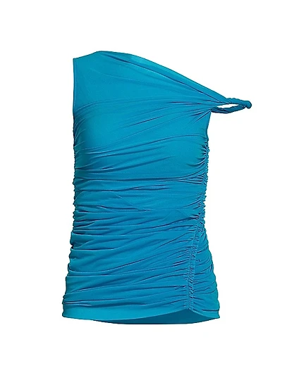 Asymmetric Ruched Twist Top