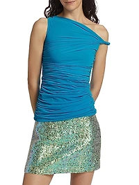 Asymmetric Ruched Twist Top