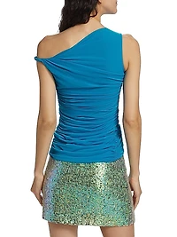 Asymmetric Ruched Twist Top