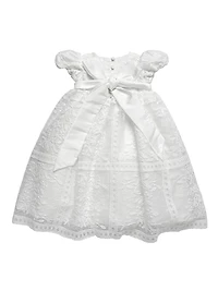 Baby Girl's Floral Lace Dress & Bonnet Set